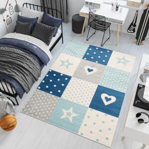 Dětský modrý koberec se vzory, TAP__C573A LAZUR-200x290 200x290cm