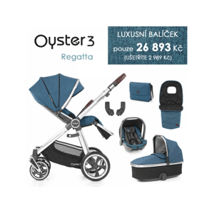Oyster 3 Luxusní set 6 v 1 REGATTA (MIRROR rám) kočár + hl.korba + autosedačka + adaptéry + fusak + taška