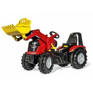 Dudlu Šlapací traktor X-Trac Premium červený s předním nakladačem