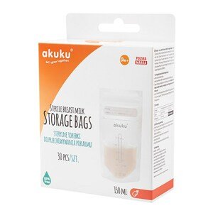 Spokrmů opakovaně použitelné Akuku 150ml 5ks - transparentní Varianta: Sterilní sáčky pro skladování mléka a pokrmů Akuku 150ml 30ks - transparentní